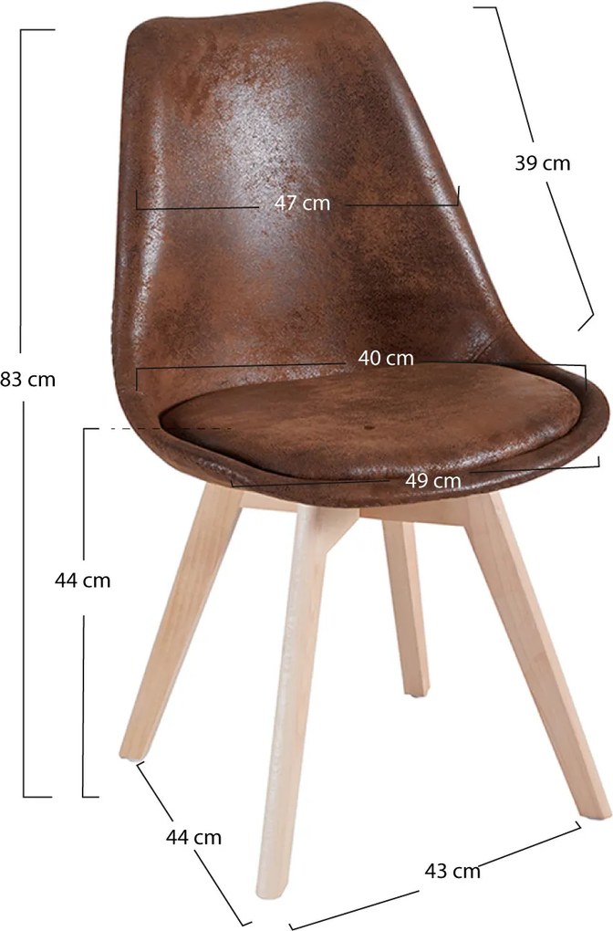 Zestaw 4 Krzese Synk Vintage