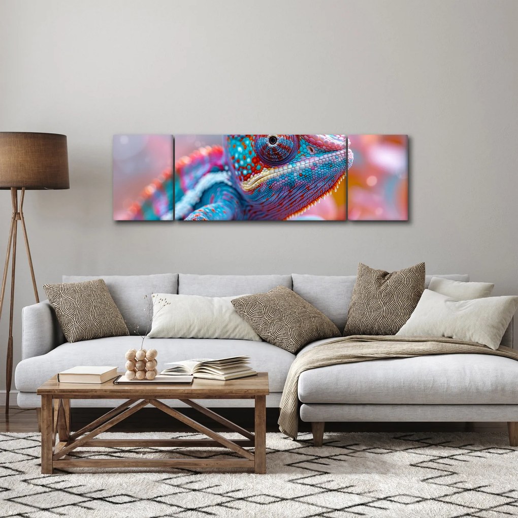 Obraz - Kolorowy kameleon (170x50 cm)