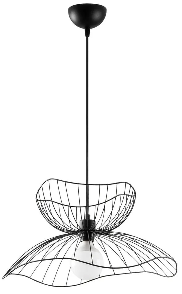 Czarna lampa wisząca z metalowym kloszem ø 50 cm Farac – Opviq lights