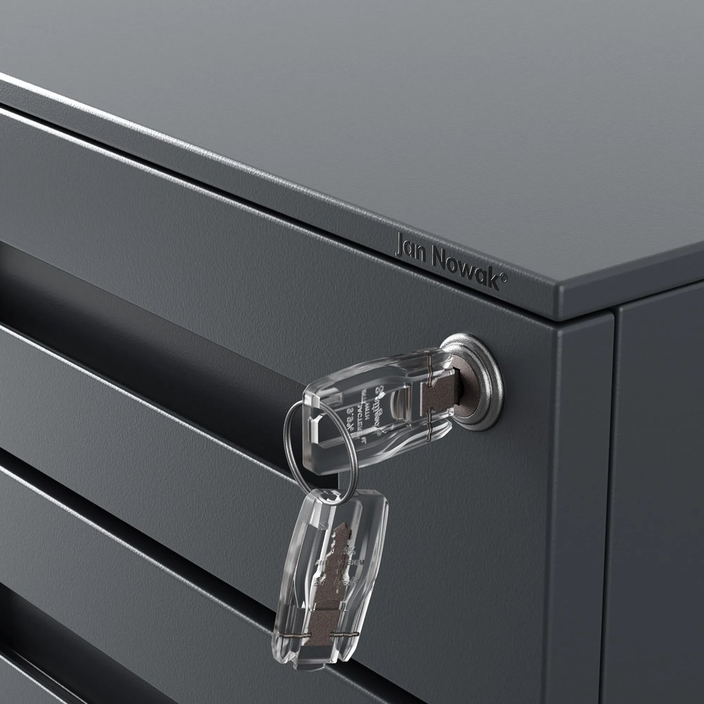 Kontenerek pod biurko KATE 390 x 600 x 500 mm, antracytowy