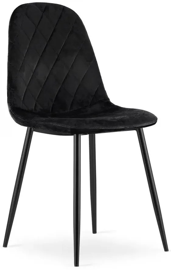 Zestaw czarnych aksamitnych krzeseł 4 szt. S6-W10