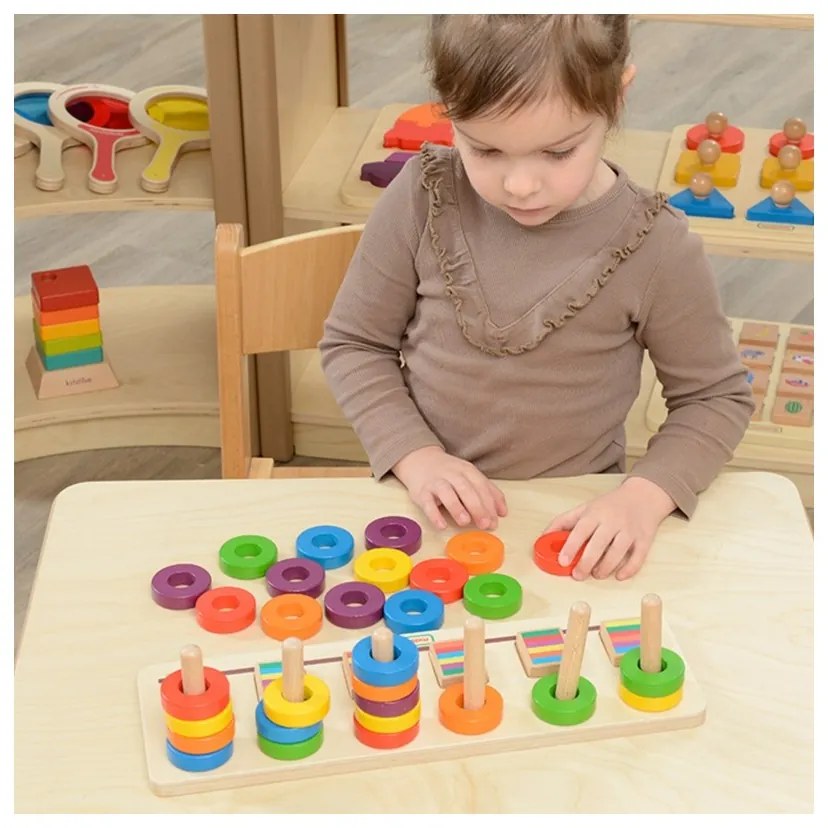 Masterkidz układanka nauka liczenia i kolorów sorter montessori