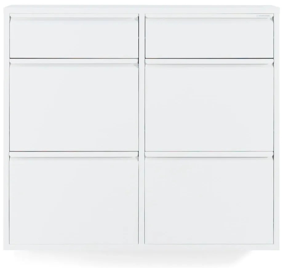 Biała metalowa uchylna szafka na buty 98x86x15 cm Billy – Spinder Design