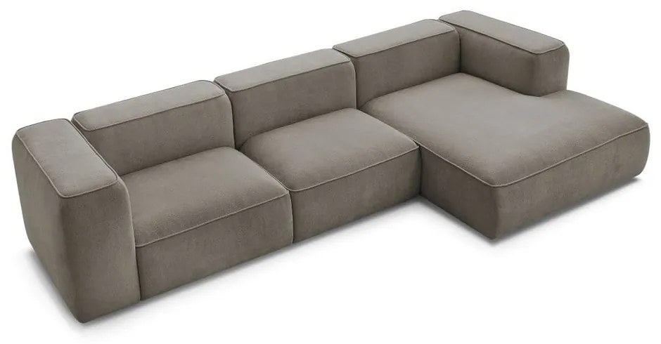Szarobrązowy narożnik z materiału bouclé (prawostronny) Zephyr – Bobochic Paris