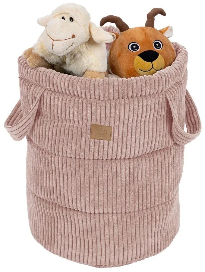 Różowy tekstylny dziecięcy kosz na zabawki ø 39x50 cm – Meowbaby