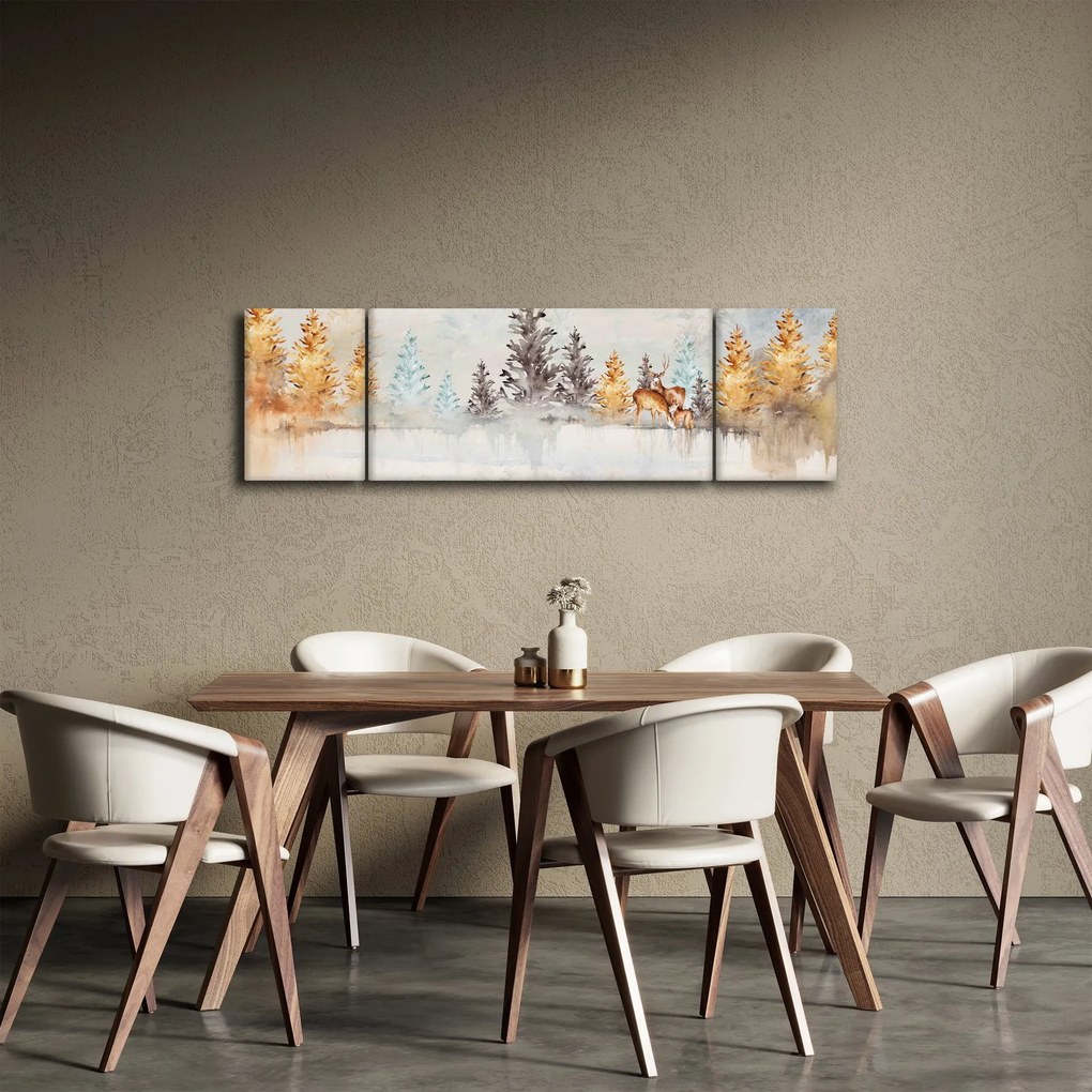 Obraz - Akwarelowy las (170x50 cm)