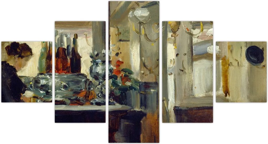 Obraz - Style of Edouard Manet, Bon Bock Cafe, reprodukcje (125x70 cm)