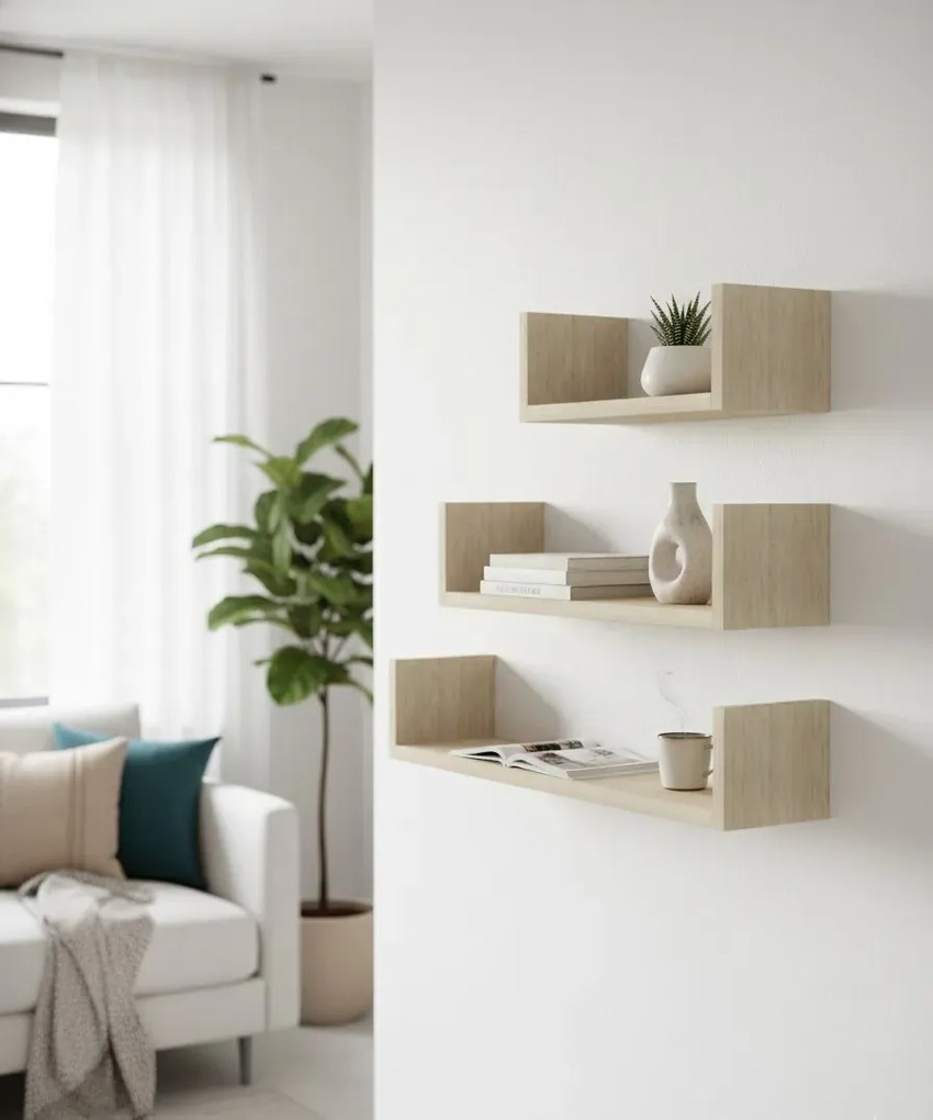 Zestaw czarnych półek ściennych R0-A60