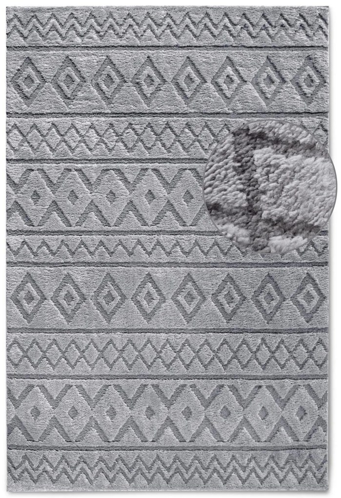 Dywan nowoczesny Gallery 3D Boho szary 200 cm x 280 cm