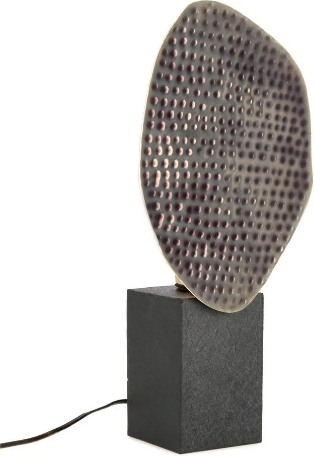 Antracytowa metalowa lampa stołowa z metalowym kloszem (wysokość 46 cm) Neev – Bizzotto