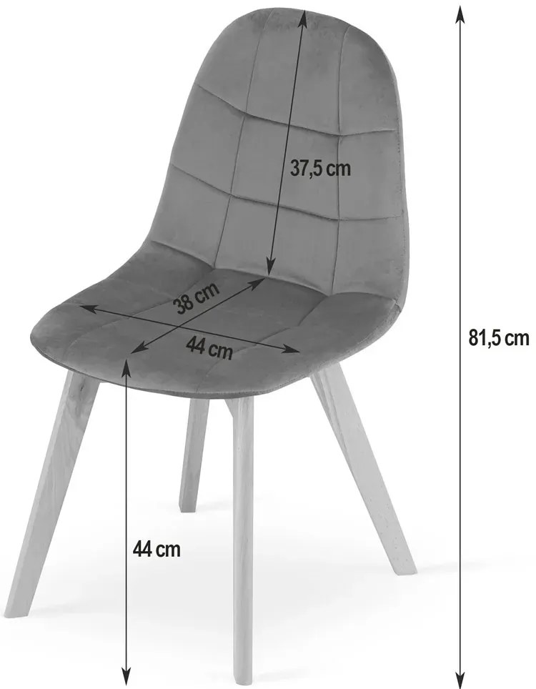 Beżowy zestaw 4 krzeseł tapicerowanych welurem K6-A20