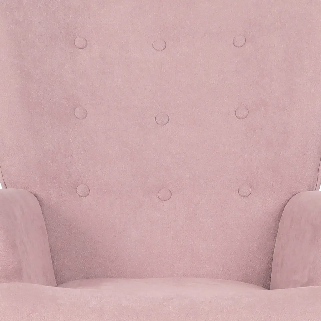 Fotel z podnóżkiem PINK2, różowy