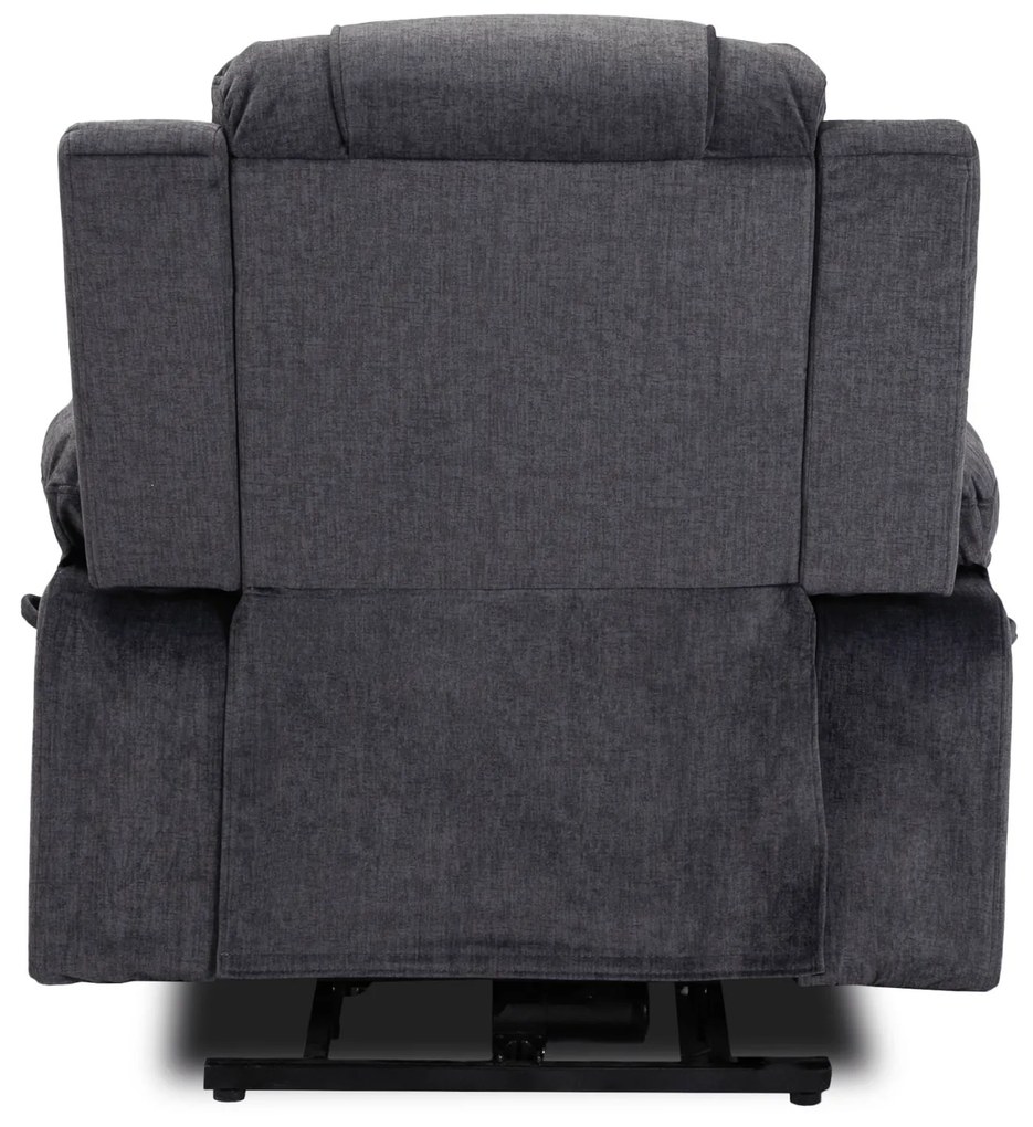 Fotel Masujący FENIX z Funkcją Wstawania Elektrycznie Rozkładany Ciemny Popiel Nowoczesny