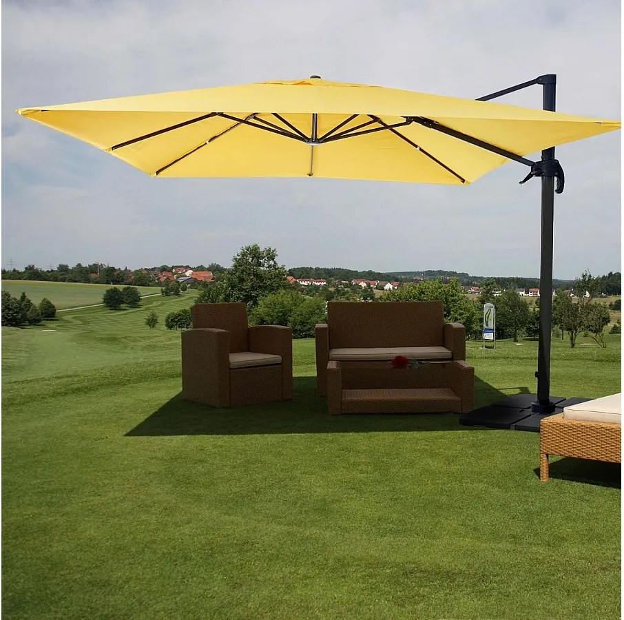 Parasol do świateł drogowych MCW-A96 I obrotowy,  żółty ze stojakiem, obrotowy