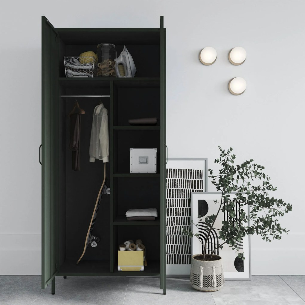 Szafa na ubrania metalowa butelkowa zieleń FLAVIO