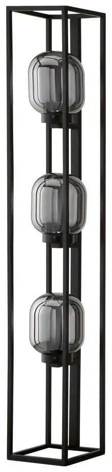 Czarna lampa stojąca ze szklanym kloszem (wysokość 130 cm) Regi – Fischer & Honsel