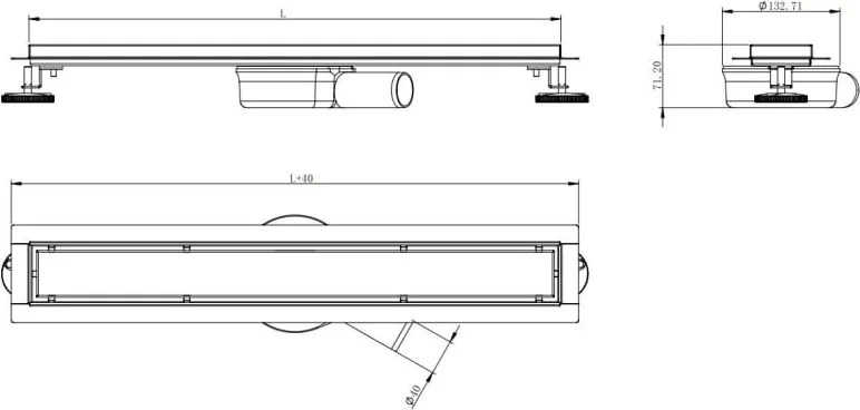 Mexen Flat 360° M33 odpływ liniowy obrotowy 60 cm, inox - 1033060-40