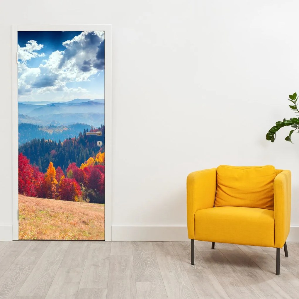 Fototapeta na drzwi - Kolorowy jesienny krajobraz (95x205cm)