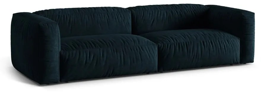 Ciemnoniebieska sofa modułowa z materiału bouclé 320 cm Martina – Micadoni Home