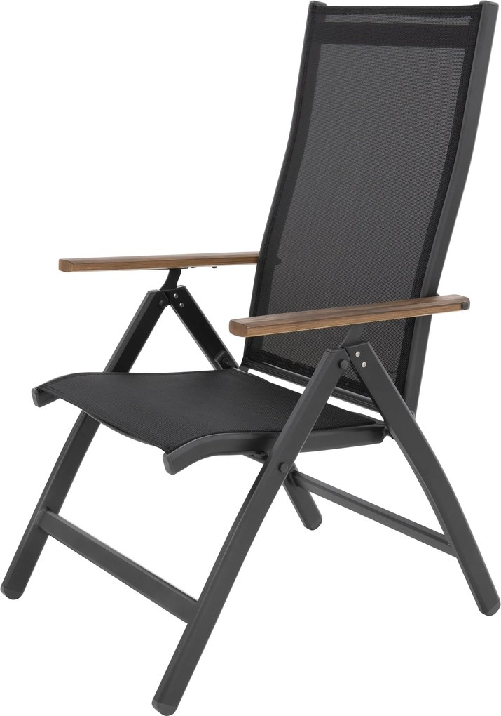 Doppler EXPERT antracyt Wood Plus - aluminiowy zestaw wypoczynkowy ogrodowy 4+2+1