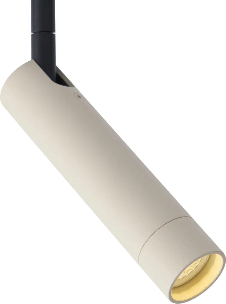 Nowoczesny reflektor beżowy z czarnym do systemu szynowego 1-fazowego - Iconic Ivy