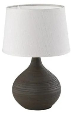 Ciemnobrązowa lampa stołowa z ceramiki i tkaniny Trio Martin, wys. 29 cm