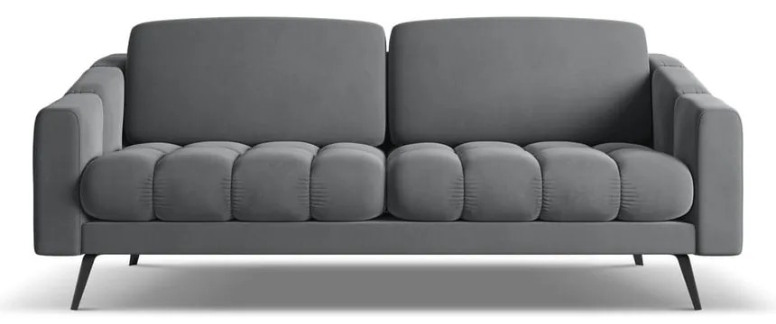 Szara aksamitna sofa 202 cm Nalu – Makamii