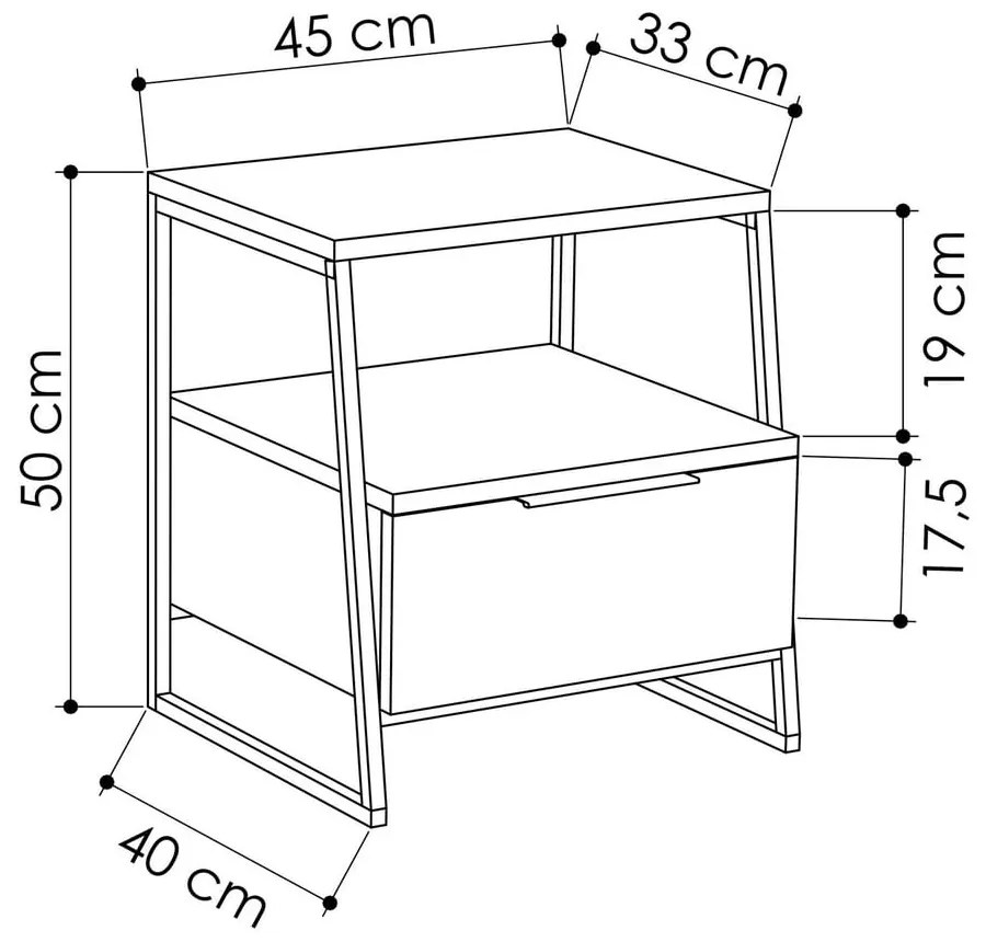 Szafka nocna z półką Pal – Kalune Design
