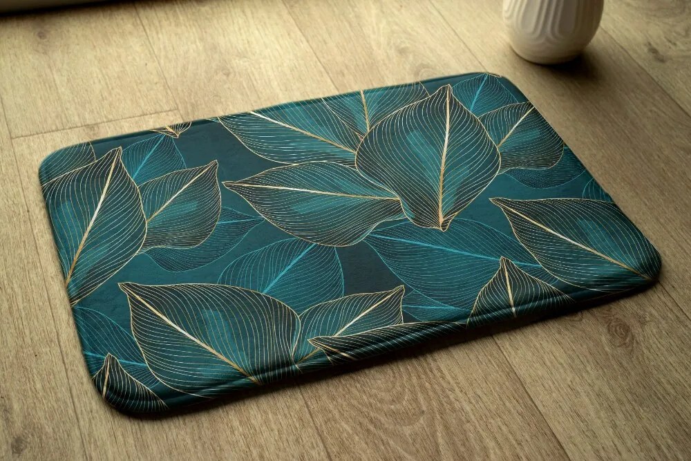 Dywanik łazienkowy Dywanik łazienkowy liście rośliny