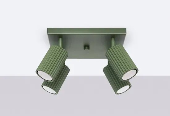 Oliwkowy karbowany plafon sufitowy - D302-Melson