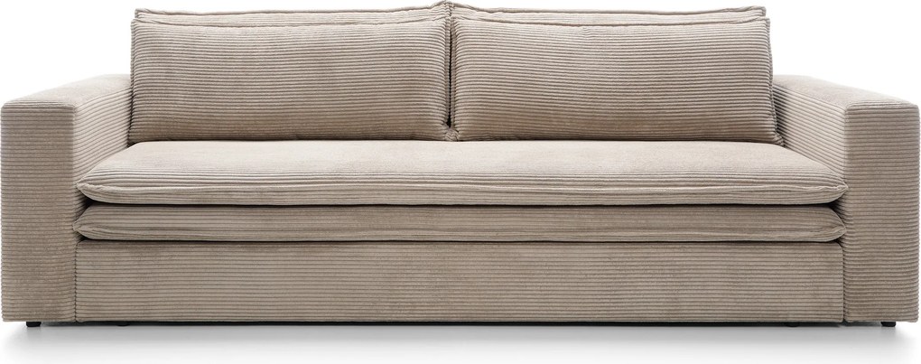 Masseno Sofa SCORZA z funkcją spania i pojemnikiem na pościel, Rozkładana sofa - Beżowy, POSO 100