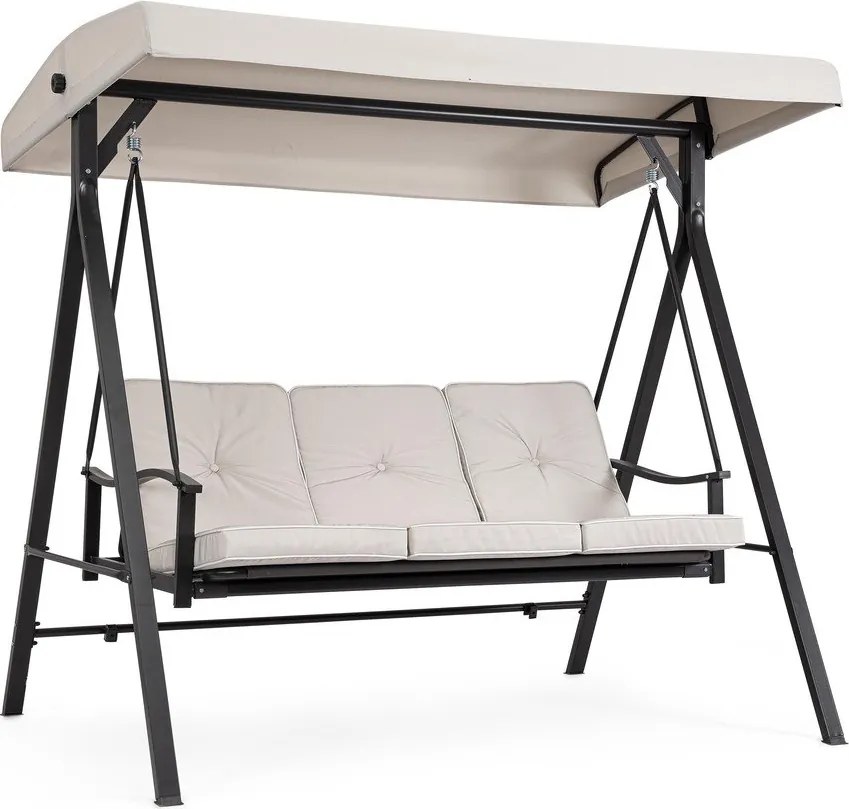 Antracytowo-beżowa metalowa huśtawka ogrodowa Taurus – Bizzotto