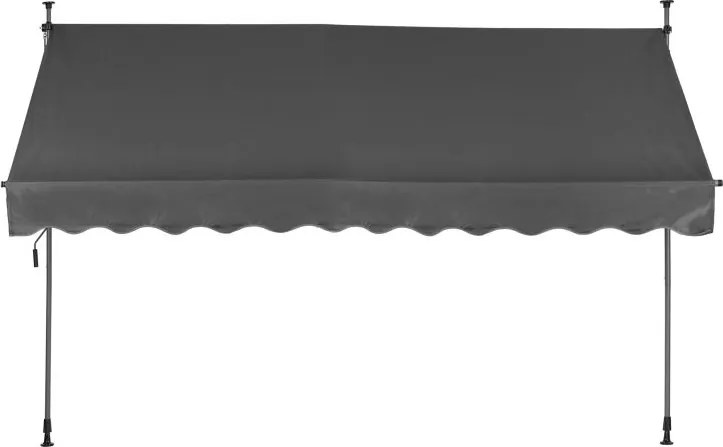 Markiza przeciwsłoneczna regulowana AW-016 na taras, balkon, szara, 300x120 cm