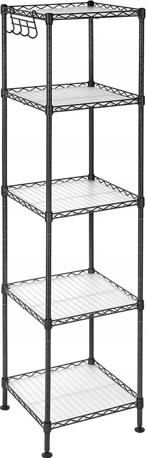 Czarny metalowy regał w stylu loft M8-P67