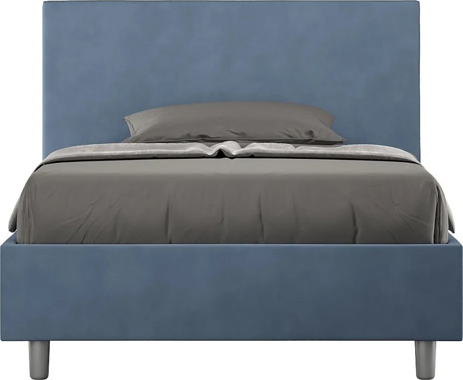 Łóżko bez stelaża tapicerowane 120x210 microfibra niebieski Adele