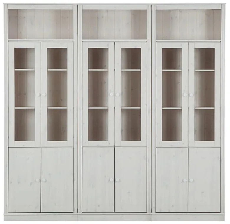 Biała witryna z litego drewna sosnowego 518x223 cm Anita – Støraa