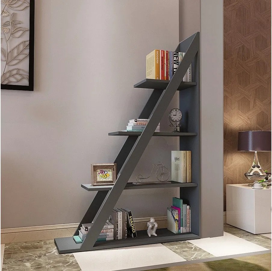 Regał na książki – 100 cm x 150 cm x 29,5 cm – Antracyt – Płyta wiórowa pokryta melaminą