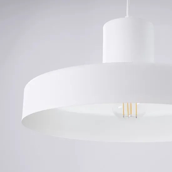 Biała loftowa lampa wisząca z okrągłym kloszem A8-Z78
