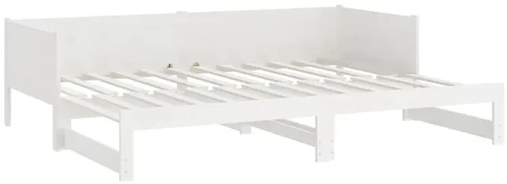Białe łóżko rozsuwane sosnowe 2x(80x200) cm M8-T56