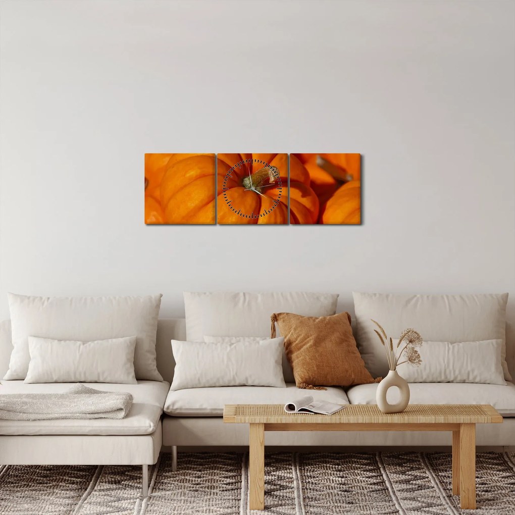 Obraz - Wspaniałe dynie (z zegarem) (90x30 cm)