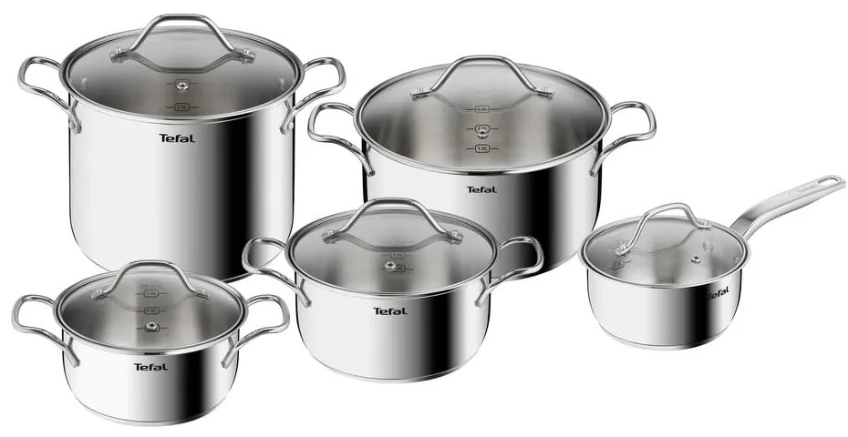 Zestaw garnków ze stali nierdzewnej 10 el. Intuition – Tefal