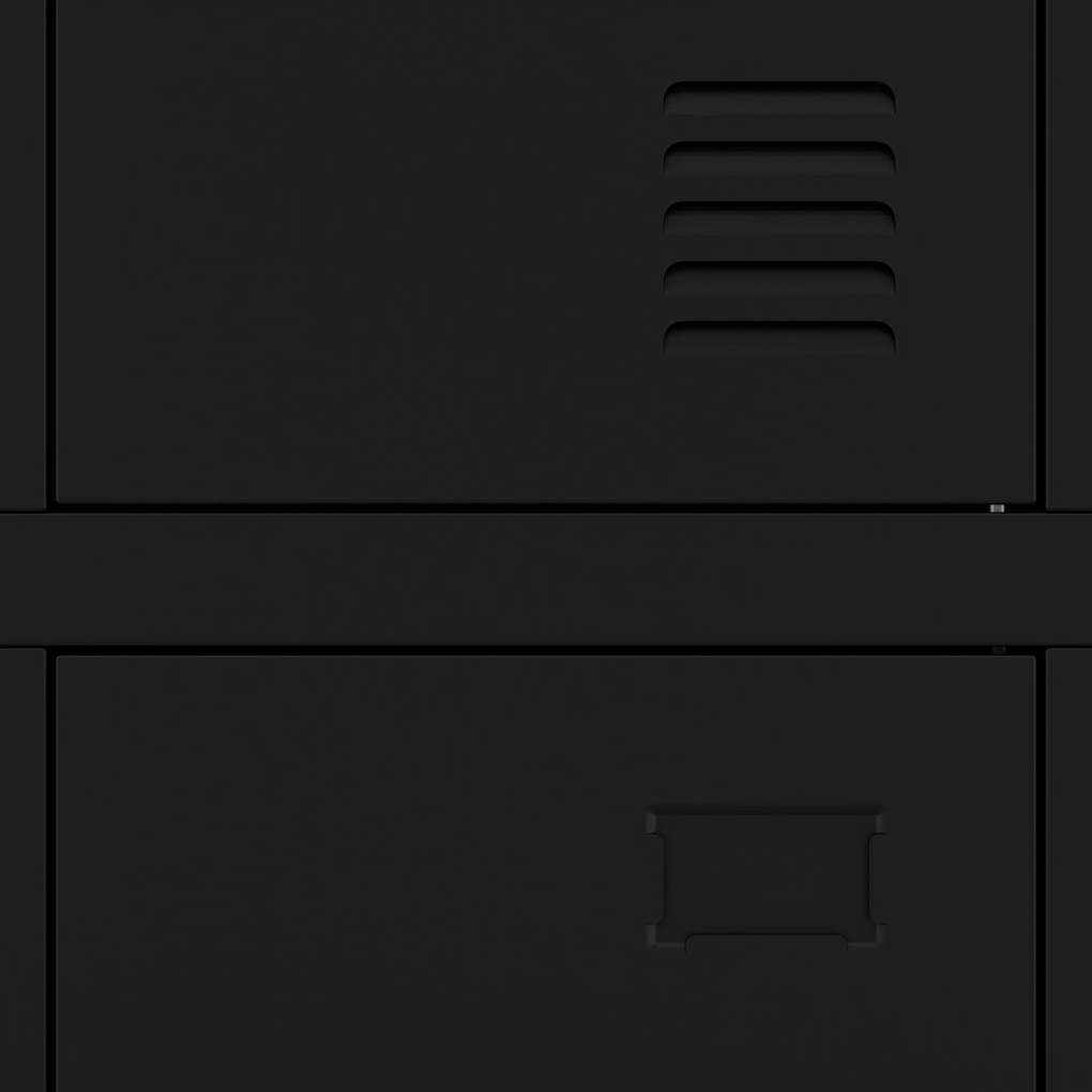 Szafka socjalna ubraniowa BHP czarna: 6-drzwiowa IGOR, 900 x 1850 x 450 mm