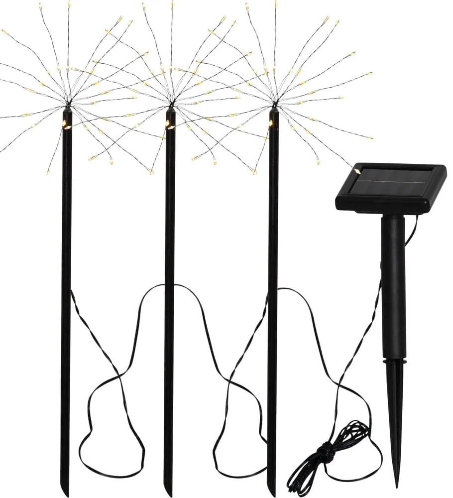 Zewnętrzne lampy solarne LED wbijane zestaw 3 szt. (wysokość 40 cm) Firework – Star Trading
