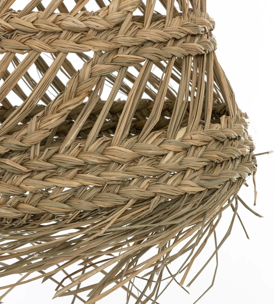 Lampa boho wisząca z plecionki ze słomy LAHYS, Ø 28 cm