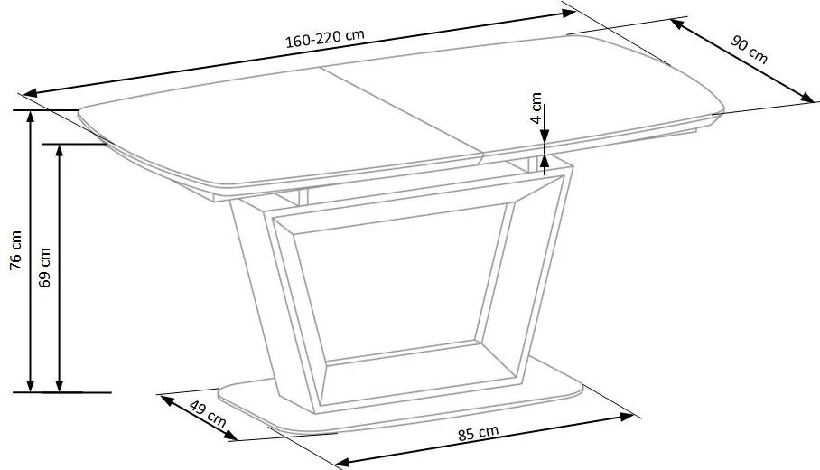 Rozkładany stół na jednej nodze Blacky