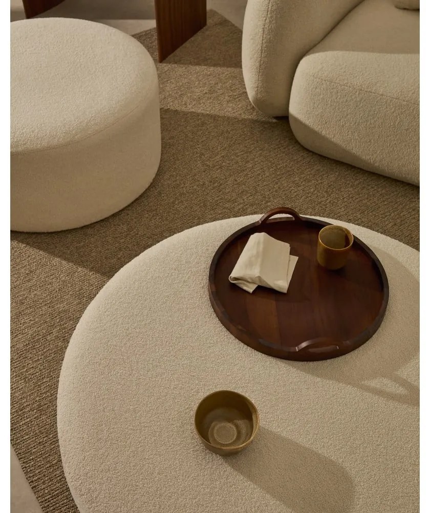 Kremowy puf z materiału bouclé Kaeli – Kave Home