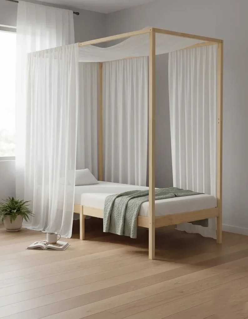 Ciemnobrązowe pojedyncze łóżko 100x200cm P6-S74