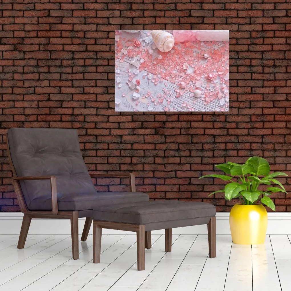 Obraz - Nadmorska atmosfera w różowych odcieniach (70x50 cm)