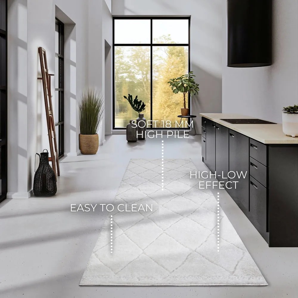 Kremowy chodnik 80x240 cm Perrotin Cream White – Elle Decoration