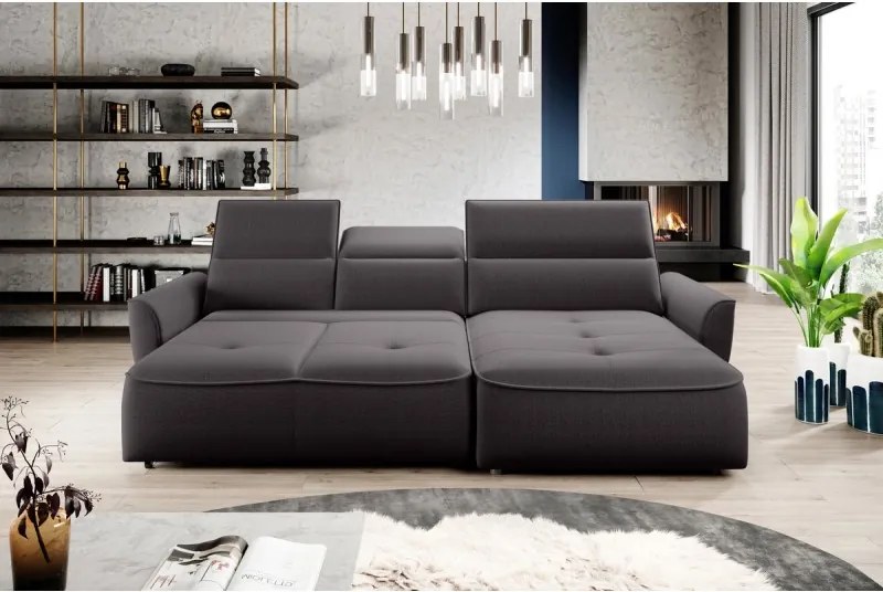 Narożnik MURILLO S Mini z elektryczną regulacją siedziska Prawostronny w tkaninie VOGUE 15 WERSAL